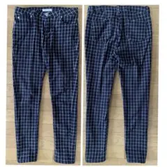 LOWRYS FARM チェック柄 ニット ストレッチ スキニーパンツ