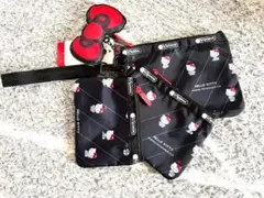 レスポートサック　サンリオ　キティ　 3連ポーチ　リボン付き