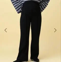 LEPSIM マタニティ ピンタックフレアパンツ ブラック フリーサイズ