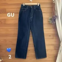 GU ダークブルー ストレートデニム