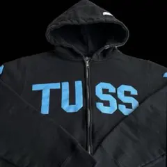 “Big Logo” STUSSY プリント ジップアップ パーカー 黒 L