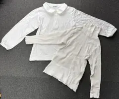 ホワイト長袖シャツ2枚セット　サイズ110