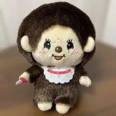 モンチッチ　カラビナ付き　がま口ポーチ　ブラウン　タイトー限定