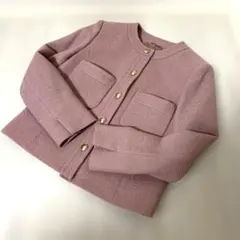 美品！ANAYIツイードノーカラージャケット　ピンク36