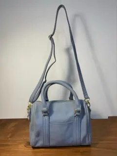 Beau're ビュレ 2WAY レザーミニボストンバッグ 水色