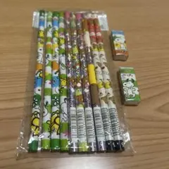 リラックマ スヌーピー鉛筆 10本セット！消しゴム２個付