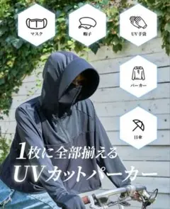 成瀬愛里さん　遮光パーカー　忍 黒 旧タイプのサムネイル