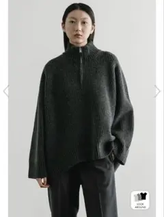 CINOH チノ／ウールオーバーサイズハーフジッパーニット