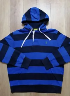POLO ラルフローレン ヘンリーネック ボーダー スウェッ パーカー XL