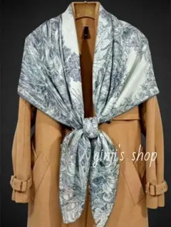 訳あり特価 @H01 羊毛 シルク 大判ストール リバーシブル