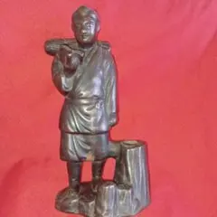 ⭐️二宮金次郎（尊徳）像 銅器 高岡銅器 置物 飾り大正時代 レア物 骨董品 ⭐️二宮金次郎（尊徳）像 銅器 高岡銅器 置物 飾り大正時代