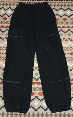 JEANASIS　ジーナシス　ブリーチスウェットジョガーパンツ　ブラック