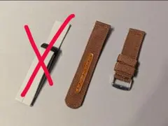 22mm ブラウン ナイロン スマートウォッチ用 汎用品