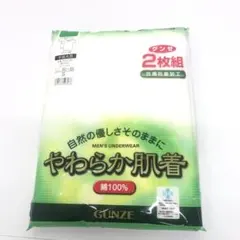 グンゼ インナーシャツ やわらか肌着 綿100% 抗菌防臭 半袖丸首 2枚　ル3
