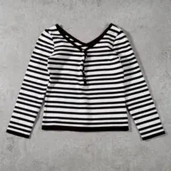 【美品】Le souk ルスーク ボーダーニット Vネック M 38