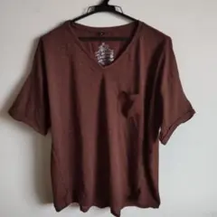 HK WORKS LONDON しまむら 半袖V首 Tシャツ M