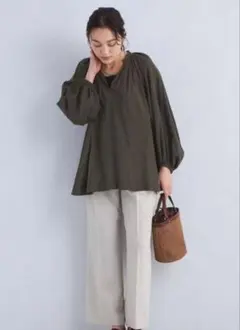 green label relaxing ボリュームスリーブチュニック ブラウス