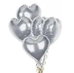 バルーン ハート シルバー 5個セット 18インチ 誕生日 イベント 飾り 風船