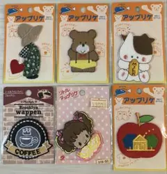 【新品未使用品】昭和レトロ 刺繍ワッペン 6個セット