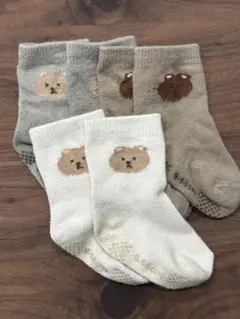 ベビー靴下 3足セット　9-14cm 滑り止め付き