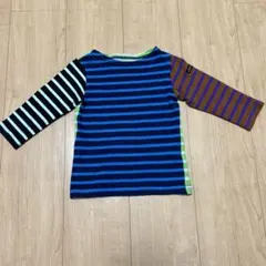 Denim dungaree ボーダーロングTシャツ90