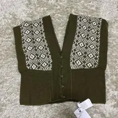 未使用 COLONY2139 グリーン ニットビスチェ 編み込み模様