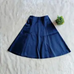 デザインワークス Aラインスカート 濃紺 上品 38 日本製 美シルエットのサムネイル