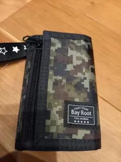 Bay Root キッズ財布 グリーン ストラップ付き