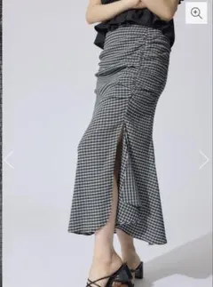 rienda ギャザーマーメイドジャストウエストスカート