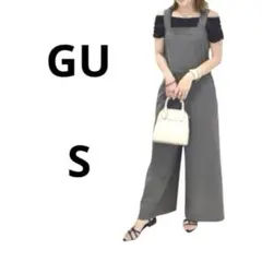 GU スクエアネックジャンプスーツ　オールインワン　グレー　サロペット　S