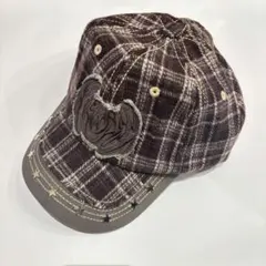 EC Melodi キャップ Brown Plaid Star Studded - メルカリ