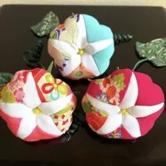 201 ちりめん細工　朝顔　吊るし雛　吊るし飾り　パーツ　古布