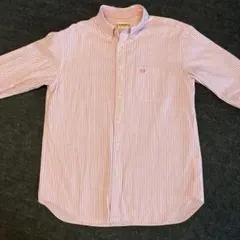 McGregor ピンク白ストライプ長袖シャツ LL
