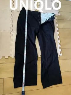 UNIQLO ブラック ワイドパンツ U 黒　ウエスト79センチ