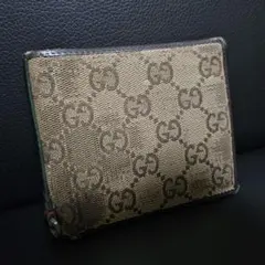 【中古】Gucci グッチ GGキャンバス 二つ折り財布 コンパクトウォレット