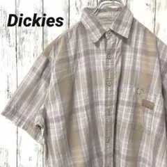 C1999 Dickies 海外古着 ワークシャツ 半袖 ベージュ チェック