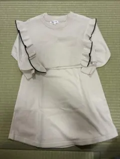 フリル付きベージュチュニック120