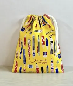 B508・ハンドメイド給食袋・コップ袋・巾着袋★楽しい文房具