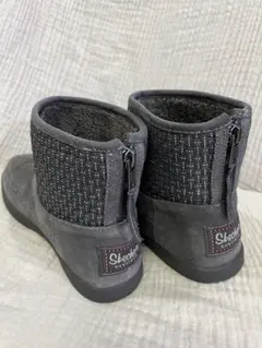 Skechers グレー ジッパー付きショートブーツ23.5cmお値下げしました