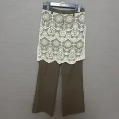 H&Mレースレイヤード風 パンツ ブラウンのサムネイル