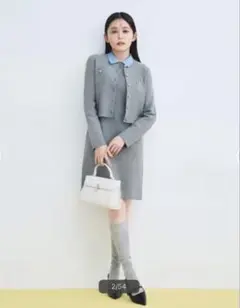セルフォード スカラップ切替ドッキングニットワンピース 38 celford