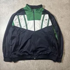 日*9様 90s PUMA 刺繍ロゴ 切替トラックジャケット 紺×緑