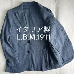 美品 エルビーエム イタリア製 ハウンドトゥース アンコン サマージャケット48