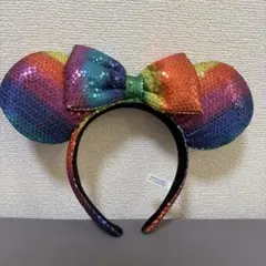 レインボー ミニーマウス カチューシャ