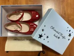 【箱付き】オリエンタルトラフィック　赤 バレエシューズ リボン付き　17cm