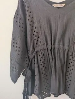 TORRAZZO DONNA 半袖 コットンレース ブラウス ブラックのサムネイル