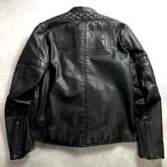 極美品 デグナー レザージャケット バイカー オールレザー 本革 エンボス 黒Lのサムネイル