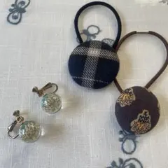 355✾︎ ハンドメイド ヘアゴム2個セット 22㎜くるみボタン - メルカリ