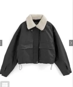 襟2wayボア付きレザージャケット