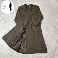 オリーブグリーン　ダブルブレスト トレンチコート　古着